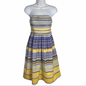 Anthropologie Maeve Striped Strapless Dress 0